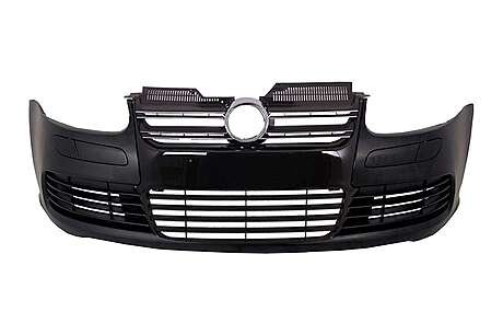 Front Bumper suitable for VW Golf V 5 (2003-2007) Jetta (2005-2010) R32 Piano Glossy Black Grill