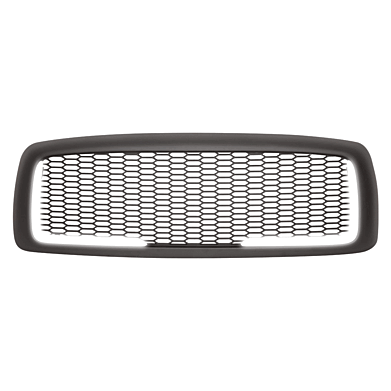 LED DRL Honeycomb Mesh Bumper Grille Matte Dodge Ram 1500 2500 3500 2002-2005 