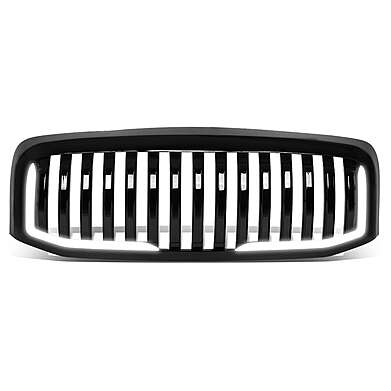 U-LED DRL Vertical Front Bumper Grille Glossy Dodge Ram 1500 2500 3500 2006-2009 