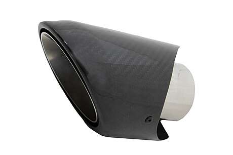 Universal Carbon Fiber Exhaust Muffler Tip Polished Look Inlet 6.2cm 