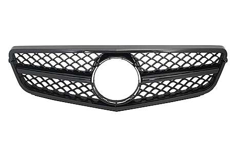 Front Grille suitable for Mercedes C-Class W204 S204 Limousine Station Wagon (2007-2014) Sport Piano Black