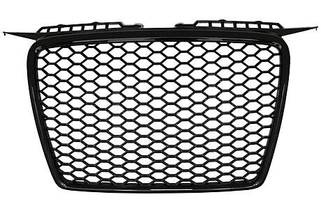 Badgeless Front Grille suitable for AUDI A3 8P (2004-2007) RS Design Piano Black