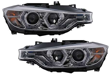 Angel Eyes Headlights LED DRL suitable for BMW 3 Series F30 F31 Sedan Touring (10.2011-05.2015) Chrome