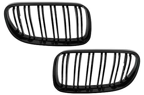 Front Kidney Grilles suitable for BMW 3 Series E92 E93 Coupe Convertible LCI (2010-2015) Double Stripe Piano Black