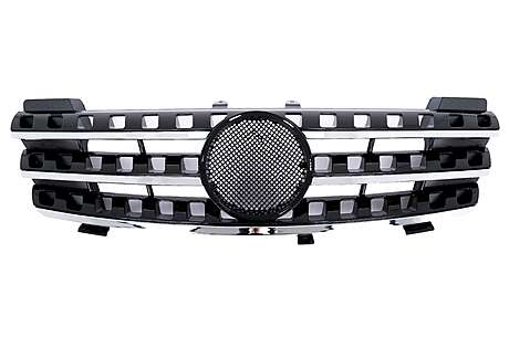 Front Grille suitable for Mercedes ML M-Class W164 (2005-2008) Black Chrome