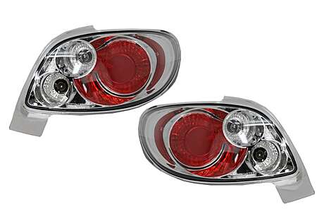 Taillights suitable for Peugeot 206 CC Coupé Cabrio 2 Doors (1998-2004) Chrome