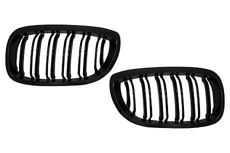 Central Kidney Grilles suitable for BMW 3 Series E46 Coupe Cabrio 2 Doors Facelift (2003-2005) Double Stripe M Design Piano Black