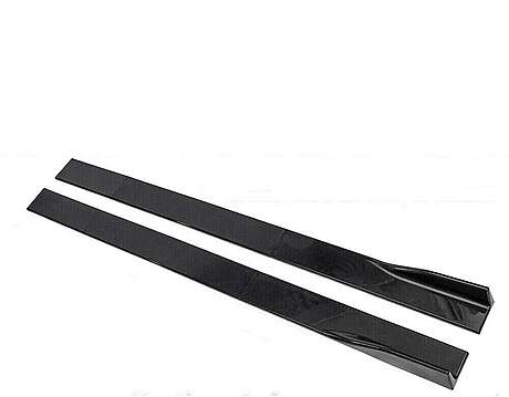 Side Skirt Rocker Panel Splitter Lip Glossy Black Mercedes Benz E-Class 2016-2023