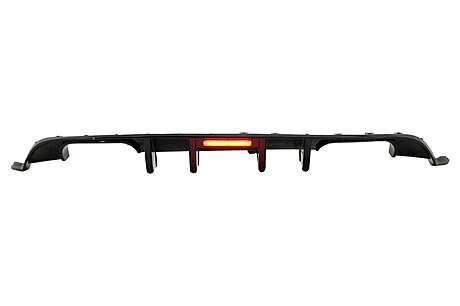 Rear Bumper Air Diffuser suitable for VW Golf 7.5 (2017-2019) R Look Piano Black with LED Red Reflector