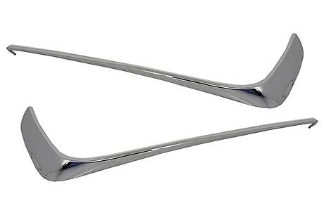 Front Bumper Splitters Fins suitable for Mercedes W222 S-Class S65 Design (2013-up) Chrome Edition