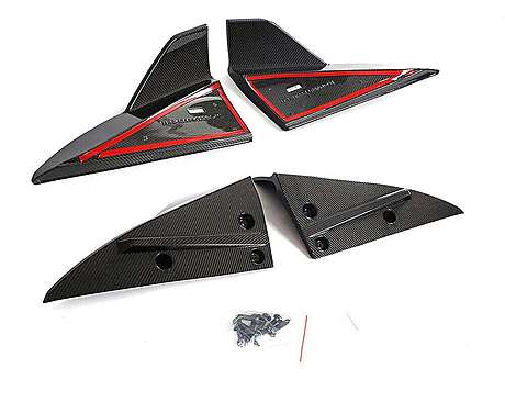 Carbon Rear Side Bumper Splitters Canards Fins Tesla Model S 2021-2023 