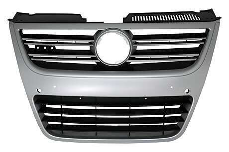 Front Grille suitable for VW Passat 3C (2007-2010) Silver Aluminium Look