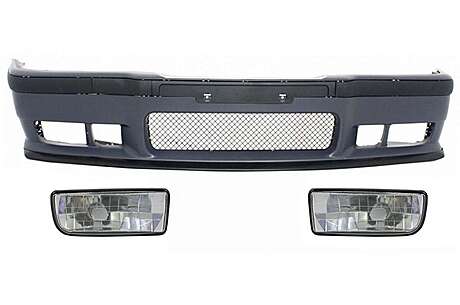 Front Bumper suitable for BMW 3 series E36 (1992-1998) M3 Design With Chrome Fog Lights