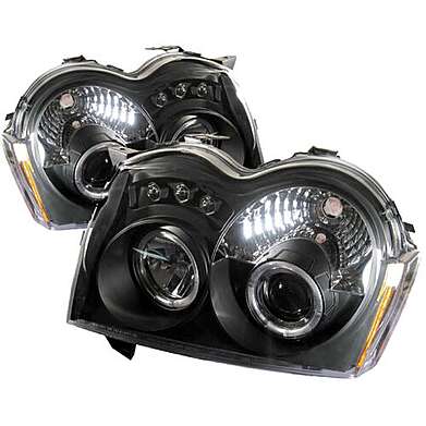 Head Lights Black Halo Style Jeep Grand Cherokee 2005-2007