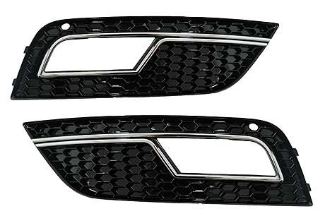 Fog Lamp Covers suitable for Audi A4 B8 facelift (2012-2015) RS4 Design Black Chrome