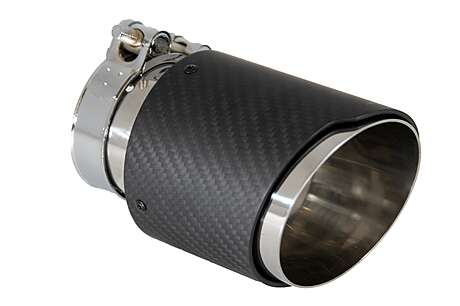 Universal Exhaust Muffler Tip Carbon Fiber Matte Finish Inlet 6cm/2.36inch