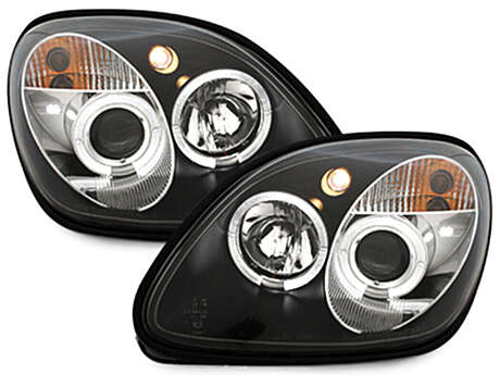 Front Headlights Black Angel Eyes Mercedes-Benz SLK R170 1998-2004