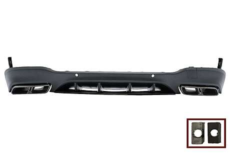 Rear Diffuser with Exhaust Muffler Tips suitable for Mercedes GLC X253 SUV (2015-07.2019) Night Package Design