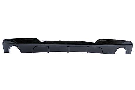 Rear Bumper Air Diffuser Double Outlet Single Exhaust suitable for BMW 5 Series F10 F11 (2011-2017) Piano Black