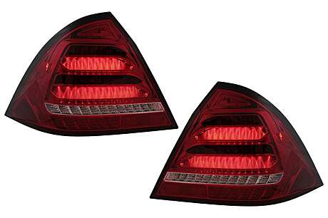 Full LED Taillights suitable for Mercedes C-Class W203 Sedan (2000-2004) Red Clear with Dynamic Turn Signal