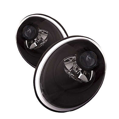 Projector Headlights Black Halogen Volkswagen Beetle 2006-2010