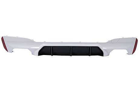 Rear Bumper Diffuser suitable for BMW 5 Series G30 G31 Limousine Touring (2017-up) M5 Design WHITE & BLACK