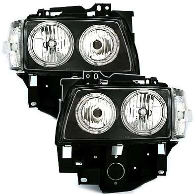 Headlights suitable for VW T4 (08.1976-03.2003) Angel Eyes 2 Halo Rims Black