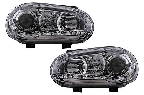 LED DRL Headlights suitable for VW Golf IV 4 (09.1997-09.2003) Chrome