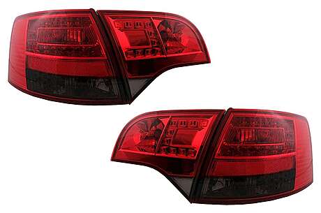 LED Taillights suitable for Audi A4 B7 8ED Avant (11.2004-2007) Red Smoke