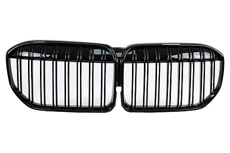 Central Kidney Grille suitable for BMW 7 Series G11 G12 LCI (2020-up) Double Stripe M Design Piano Black