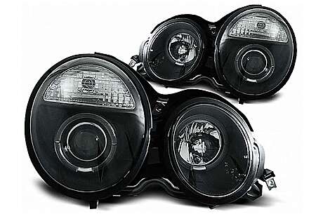 Angel Eyes Headlights suitable for Mercedes E-Class W210 S210 (1995-05.1999) Black