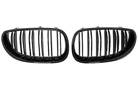 Central Kidney Grilles suitable for BMW 5 Series E60 E61 (2003-2010) Double Stripe Piano Black