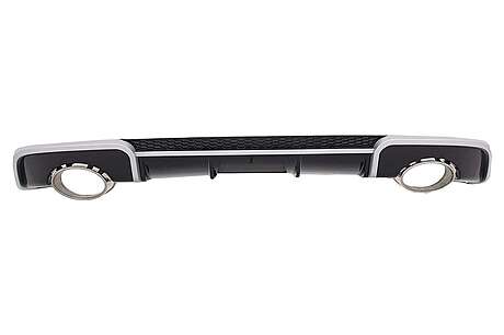 Rear Bumper Valance Diffuser with Exhaust Tips suitable for Audi A3 8V Hatchback Sportback (2012-2015) RS3 Design