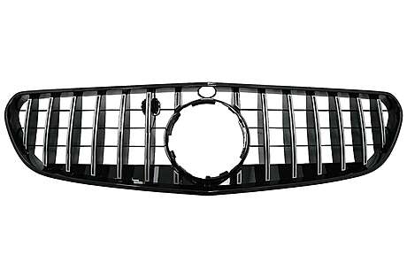 Central Grille suitable for Mercedes S-class Coupe C217 Facelift (2018-up) Cabrio A217 Facelift (2018-up) GT-R Panamericana Design Chrome
