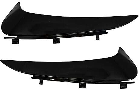 Rear Bumper Flaps Side Fins Flics suitable for Mercedes C-Class C205 A205 (2014-2018) Coupe Cabriolet Piano Black