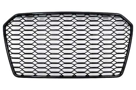 Badgeless Central Grille suitable for Audi A6 C7 4G Facelift (2014-2018) Shiny Black