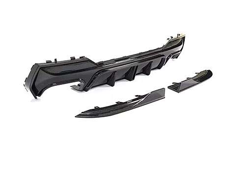 Carbon Fiber Rear Bumper Diffuser Lip W/LED BMW 4 Series G22 G23 M-Sport 2021-2023