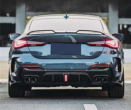 Carbon Rear Bumper Diffuser Lip + Exhaust Tips BMW 4 Series G22 G23 2021-2023