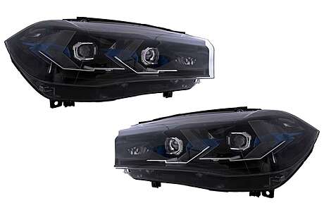 LED Headlights suitable for BMW X5 F15 (2013-2018) Conversion to G05 Design Blackv