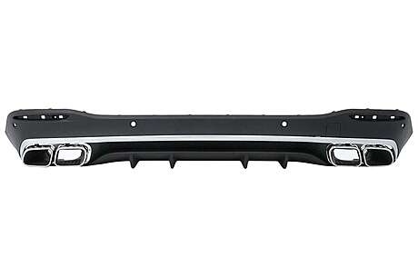 Rear Bumper Air Diffuser with Exhaust Muffler Tips suitable for Mercedes GLS Class X167 (2019-up) GLS63 Design
