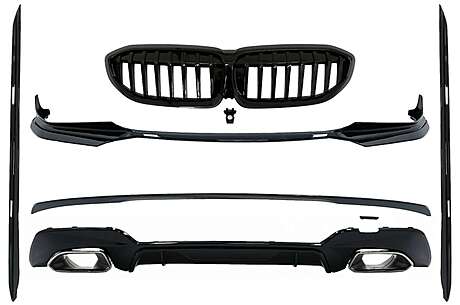 Complete Body Kit Extensions suitable for BMW 3 Series G20 Sedan G21 Touring (2018-up) M340i Design Silver Tips