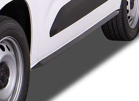 RDX RDSL500138 Side Skirts for CITROEN Berlingo, PEUGEOT Partner & Rifter, OPEL / VAUXHALL Combo, TOYOTA ProAce City (Type E, 2018+) "Slim" 