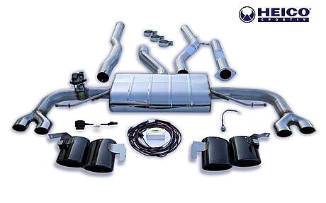 HEICO Sportiv H2521976 Quad Tailpipe Sport Exhaust System With Flap Control Volvo S90 Engine B5-B6 / Engine name B4204T2-B420T