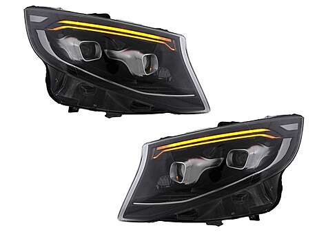 Full LED Headlights suitable for Mercedes V-Class W447 (2014-2023) Black