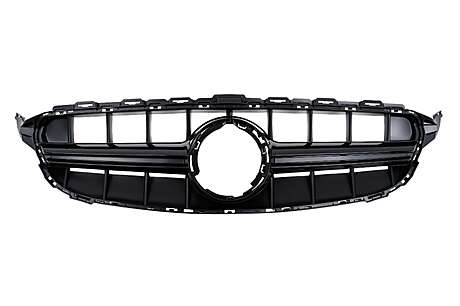 Front Grille suitable for Mercedes W205 Sedan S205 T-Modell A205 Cabriolet C205 Coupe Facelift (03.2018-2020) Black 